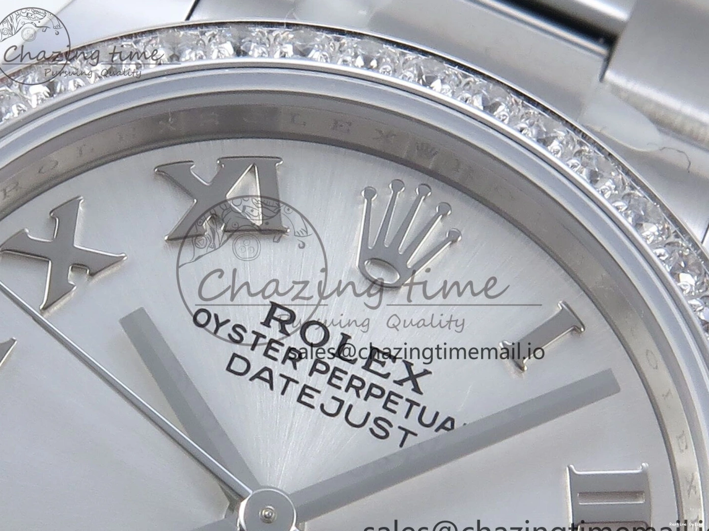 0511 Contemporary DateJust 31 278384RBR ARF 1:1 Best Edition 904L Steel Silver Roman Dial Diamonds Bezel on SS Oyster Bracelet ETA 423